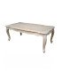 Table basse cérusée style Louis XV 120 x 60 cm sur fond blanc