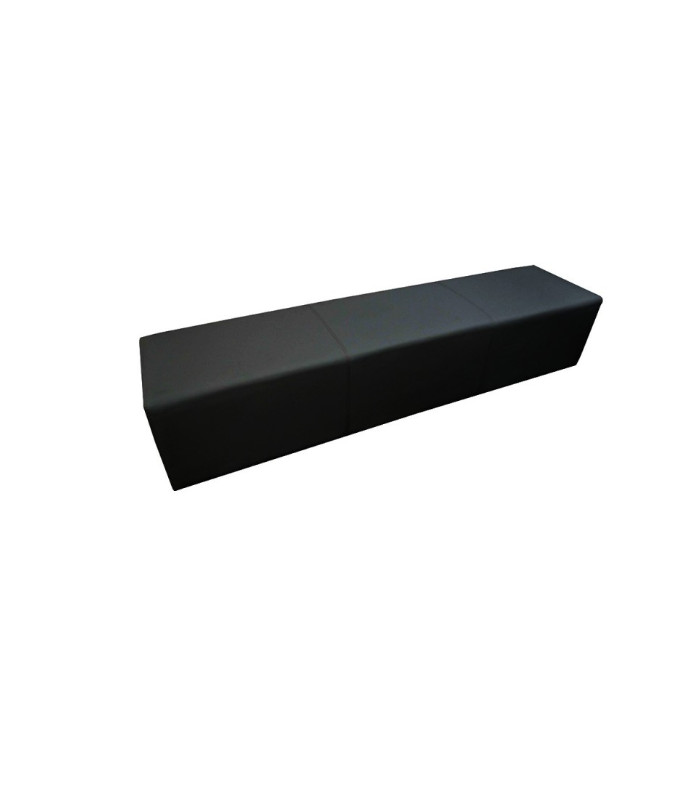 Pouf banquette lounge en simili cuir noir à louer