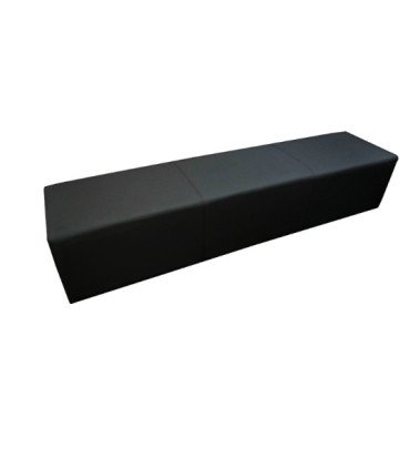 Pouf banquette lounge en simili cuir noir à louer