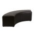 Léo quarter-round lounge bench in black faux leather on a white background