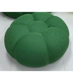 Green fabric bubble pouf for rent for event lounge areas