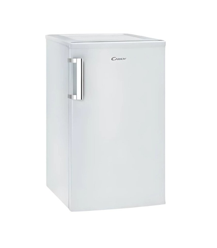 Mini frigidaire compact L 48 × H 84 × P 50 cm sur fond blanc