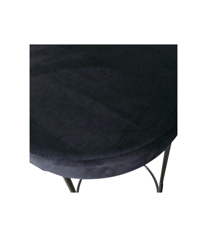 Tabouret haut noir avec housse en velours modèle Paris