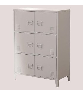 Casier consigne 6 cases gris clair