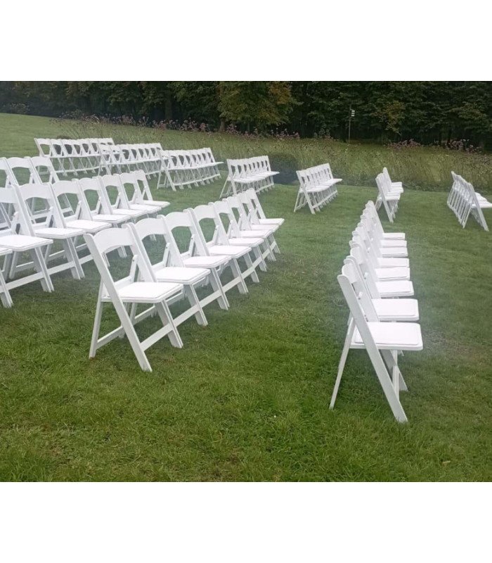 White folding wedding chair