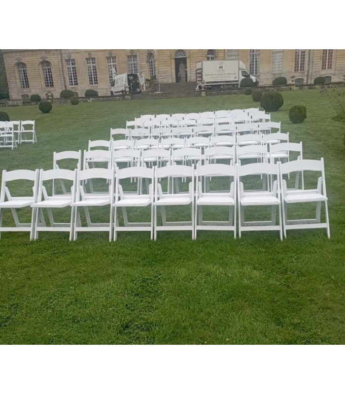 Chaise pliante blanche pour mariage wedding