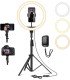 Black LED ring light, Ø 30 cm, with tripod—available for rent at 126 Events