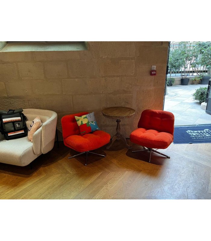 Fauteuil pop pivotant orange