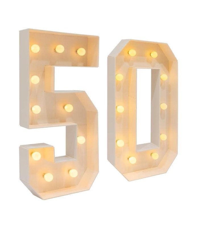 50-LED illuminated numbers, 100 cm tall, available for rent from 126 Events