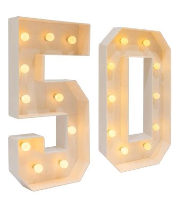 50-LED illuminated numbers, 100 cm tall, available for rent from 126 Events