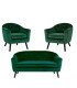 Pack canapé 3 places et 2 fauteuils scandinave vert