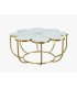 Gold and white coffee table in the shape of a flower