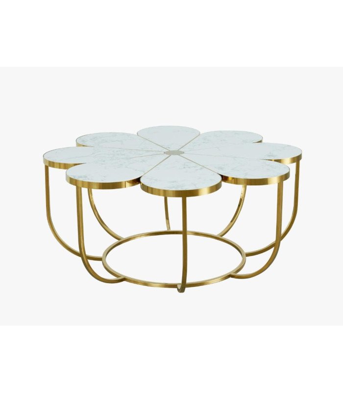 Table basse en forme de fleurs en location par Location Mobilier Paris