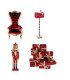 Pack Père Noël avec trône rouge et décoration de Noël