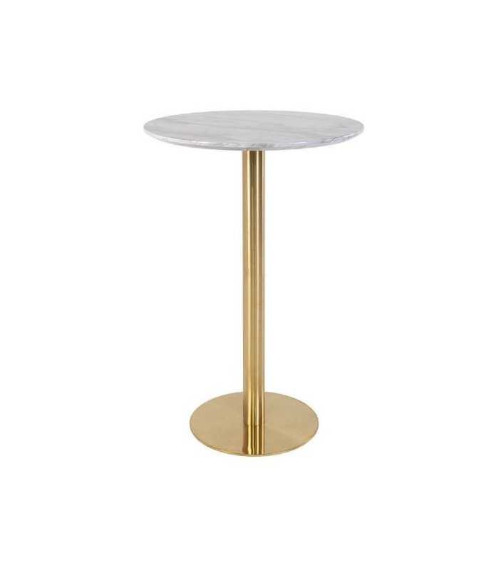 Standingande table with gold metal legs