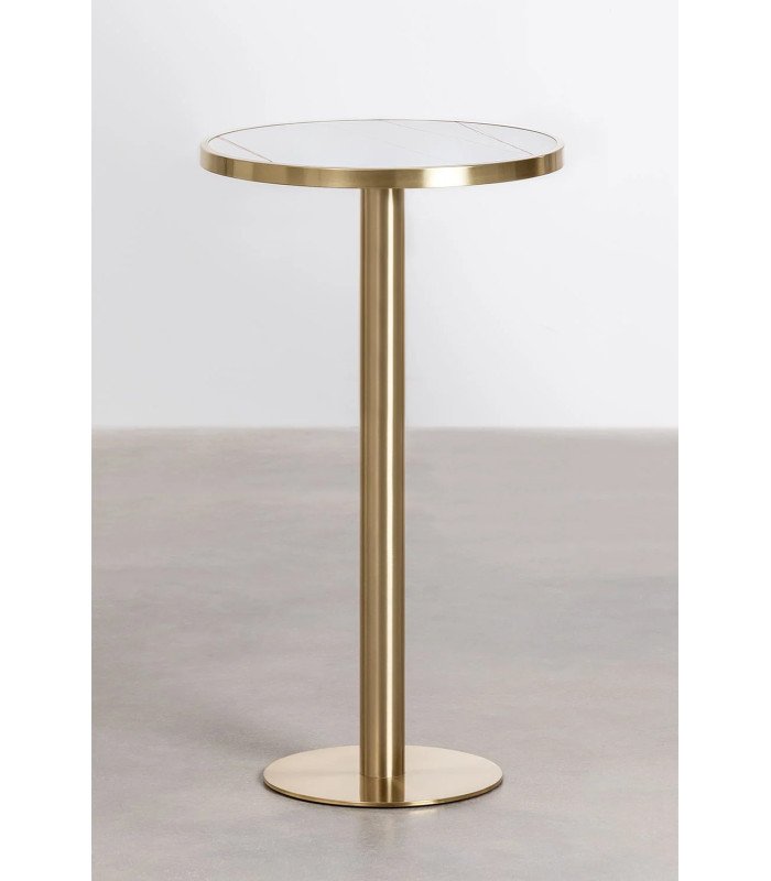 Table mande debout pieds métal or