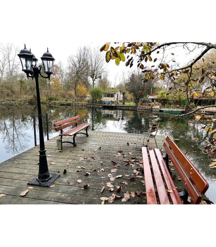 Parisian outdoor floor lamp with base for rent H 215 cm