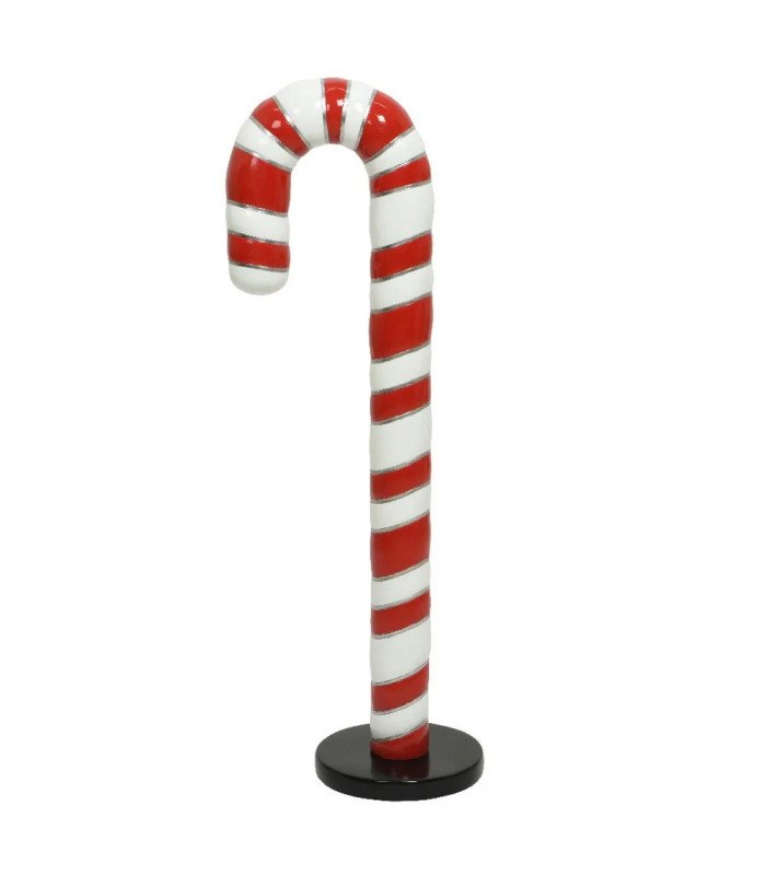 Sucre d'orge avec support H 120 cm en résine présenté sur fond blanc;