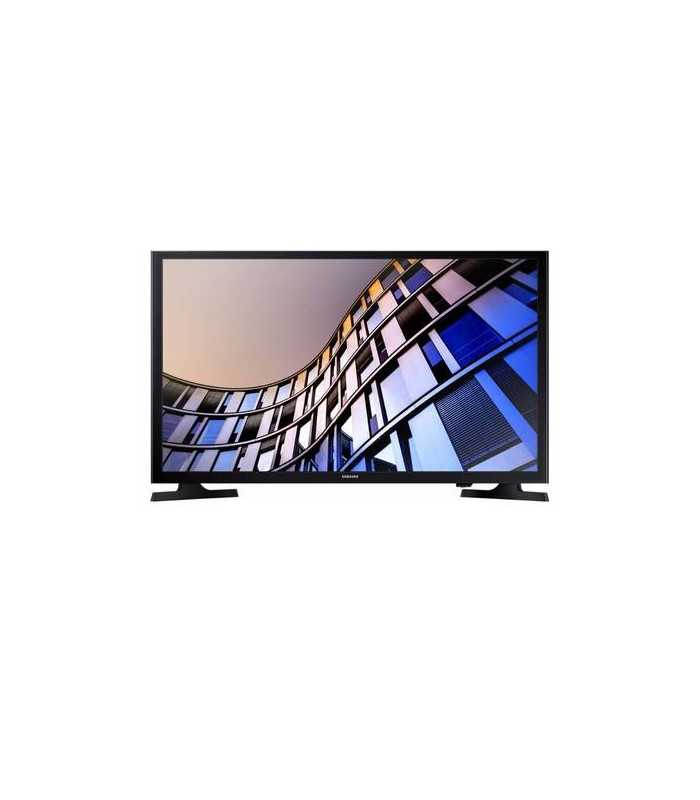 Black 43-inch TV on a white background