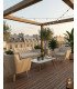 photo du pack scandinave beige sur une terrasse, mobilier en location par 126 Events
