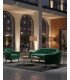 Photo of the green velvet Scandinavian pack at a reception, furniture rented from 126 Events.