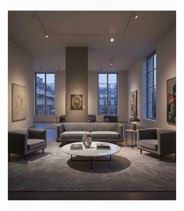 Pack mobilier Canapé 3 places Dan velours gris et 2 fauteuils