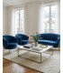 Blue shell furniture set with a square coffee table in a Parisian living room