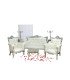 Location banquette et Fauteuils Prince argent et blanc