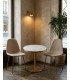 Pack of 3 beige velvet chairs and gueridon