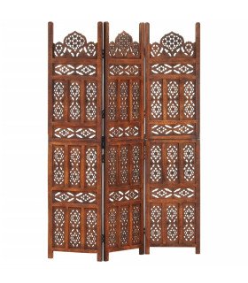 Indian carved wooden screen, 4 panels