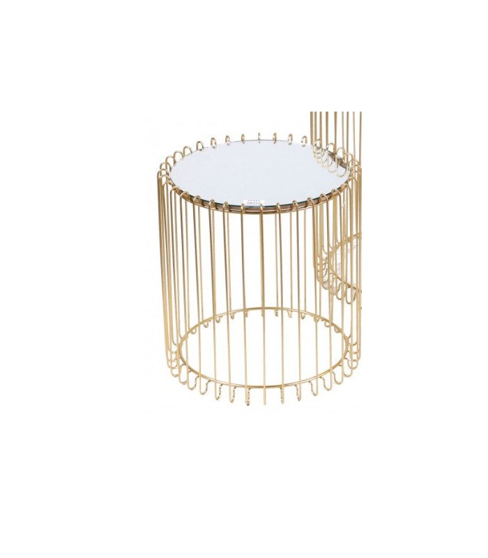 location table basse filaire dorée plateau miroir
