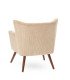 Fauteuil wayne en velours beige et pieds en bois