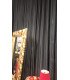 Black pleated and flame retardant lycra curtains H 3 x L 4