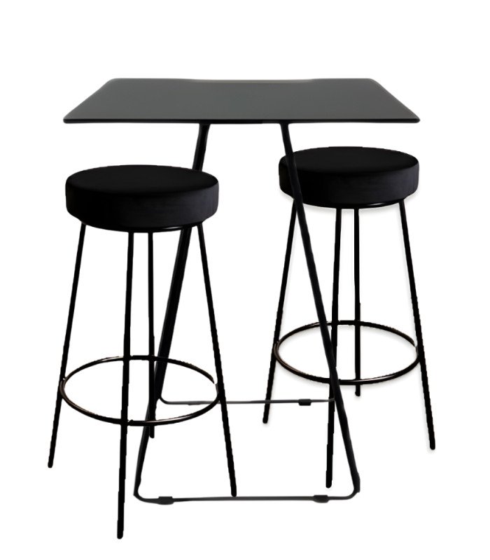 Photo of the industrial high stool pack on a white background, furniture rental by 126 Events