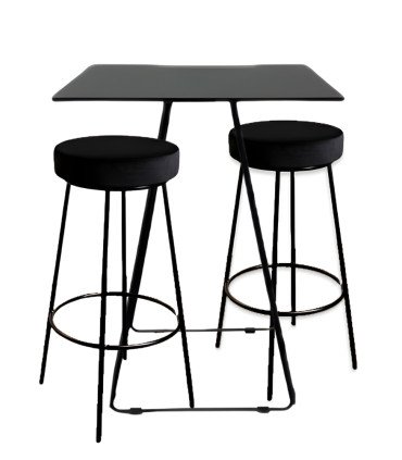 Photo of the industrial high stool pack on a white background, furniture rental by 126 Events