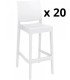 White plastic bar stool for rent in Paris or the Ile de France region