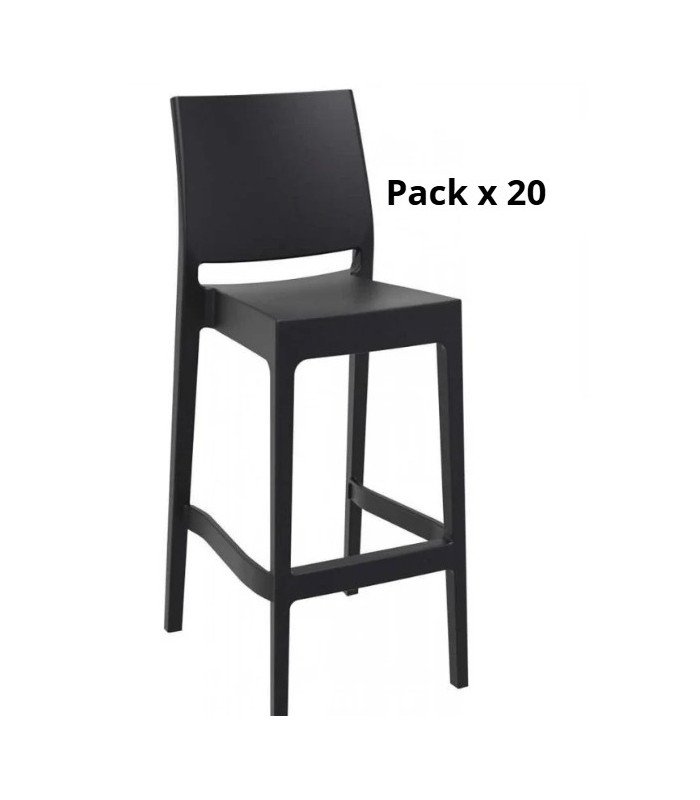 Pack de tabouret haut noir Trix pour stand professionnel Paris