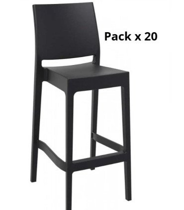 Pack de tabouret haut noir Trix pour stand professionnel Paris