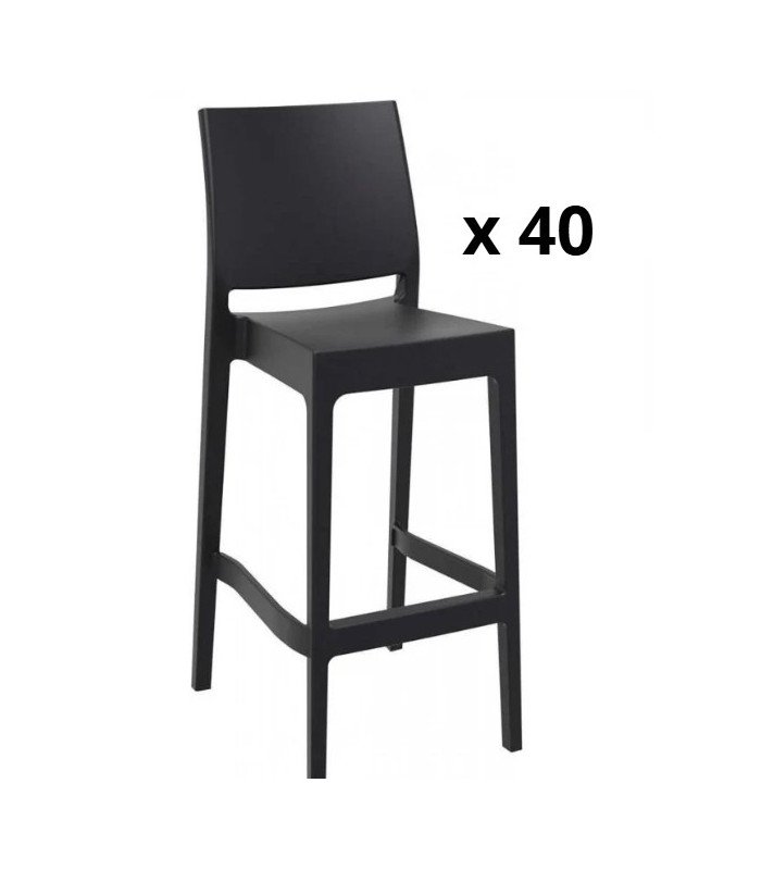 Pack 40 chaises hautes Trix noires