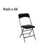 Rental pack of black velvet folding chairs