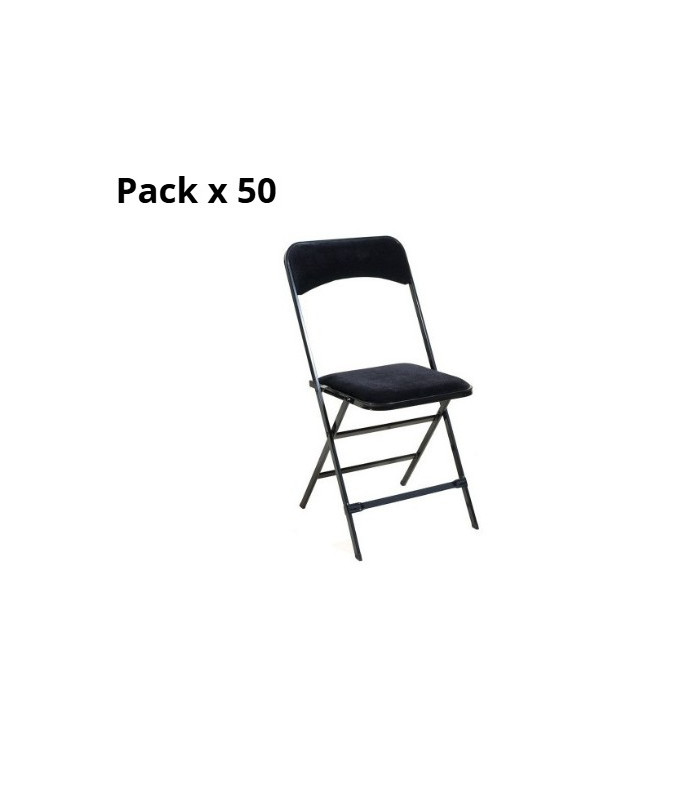Rental pack of black velvet folding chairs