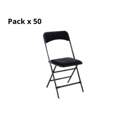 Rental pack of black velvet folding chairs