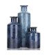 Lot de 3 vases bleus de style champêtre