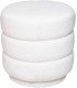round white pouf for rent in bouclé fabric