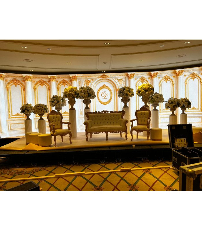 Golden and white style armchair