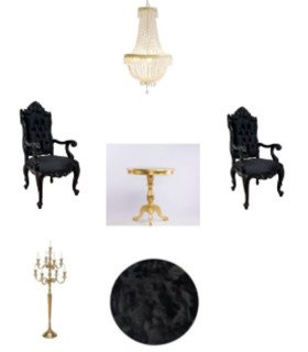 photo du Pack Fauteuil baroque Palais Royal noir sur un fond blanc