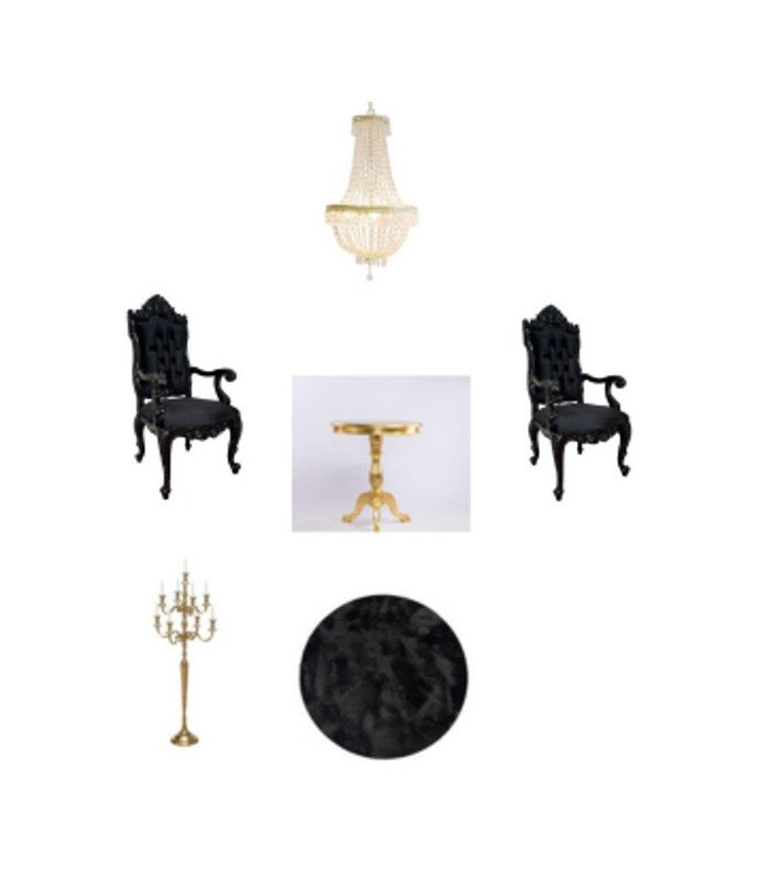 photo du Pack Fauteuil baroque Palais Royal noir sur un fond blanc