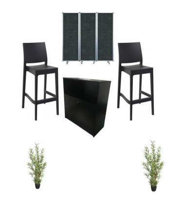 Reception desk rental package for trade show in Paris, Porte de Versailles