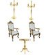 Palais Royal Gold and White Armchair Set