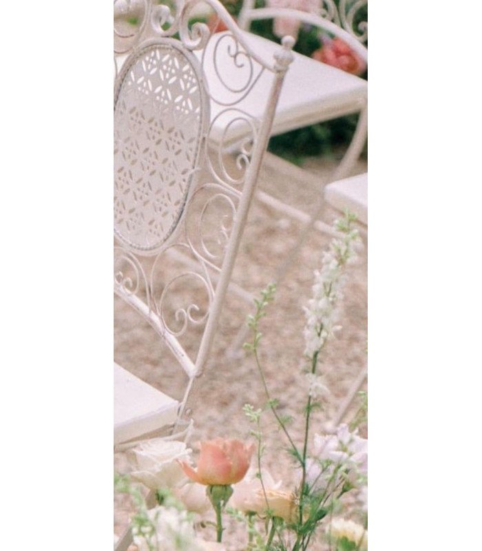 Fontainebleau white wrought-iron folding chair